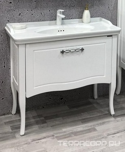 Тумба напольная ""-100 см, с раковиной в комплекте, цв.белый Comforty Павия 00004147999