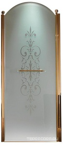 Стационарная панель для комбинирований, 110хh187,5см, правая/левая,с горизонт.ручкой Сваровки,(ст.6мм прозрач.с мат.декором,проф.цвбронза),  ZZ Samo Eterna BS9887 BRX N6 110 + KDM01BRX