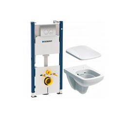 К-т:унитаз подвесн,безобод,сиден м-лифт,монтажн.рама, крепёж, клавиша хром в компл.(500.275.01.1+500.336.01.1+458.121.21.1),Selnova Square XX