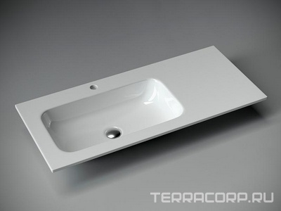 Раковина для мебели, чаша слева, 1010х457 мм, цвет белый Ceramica Nova Element CN7014