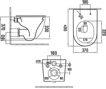 Унитаз подвесной безободковый, ультратонкое сиденье soft-close, черный матовый,  ZZ Vincea Globo VT1-14SMB