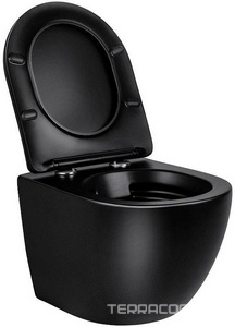 Унитаз подвесной безободковый, сиденье ультратонкое soft close, черный матовый,  ZZ Vincea Globo VT1-14MB