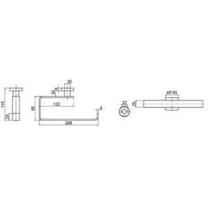 Полотенцедержатель 209мм, (цв.черный матовый),  ZZ Villeroy & Boch Elements – Striking TVA152005000K5