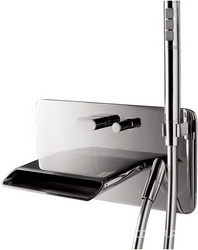 Смеситель для ванны, встраиваемый в стену, шланг, лейка в компл. (цв. хром) Pao Spa ZZ