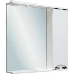 Зеркало-шкаф с полками Runo  75 см, цв.белый, крепеж в комплекте ZZ Runo Барселона к.т.308266