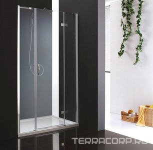 Дверь в нишу 1200  (1180-1220)х1950мм, вход 550мм, с 2мя неподв.сегментами,"Правая" петли справа, (стекло прозр. 6мм, фурн/хром),  ZZ Cezares Bergamo BERGAMO-W-B-13-30+60/30-C-Cr-R