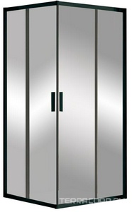 Душевой уголок 1000х800хh1900мм, прямоуг., правый/левый, (стекло прозрачное 6мм, фурн.цв.черный мат.),  ZZ Vincea Garda VSS-1G8010CLB