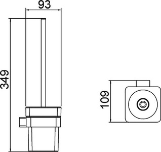 Ершик д/унитаза Timo, подвесной,латунь +стекло, цв.черный матовый ZZ Timo Selene 14061/03