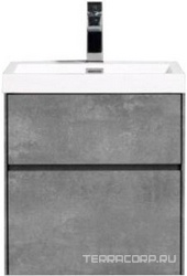 База под раковину подвесная с двумя выкаьными ящиками, 492х394хh535мм, без раковины, (цв.Stucco Cemento), Pietra Mini ZZ