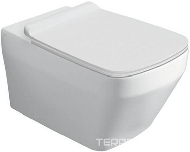 Унитаз подвесной безободковый Rimless, 56х36cм, (без сиденья), БЕЗ крепежа. арт.F 87, цв. белый,  ZZ Simas Baden Baden BB18