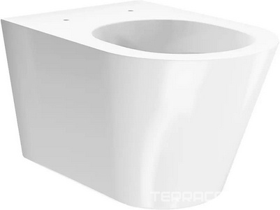 Подвесной унитаз, безободковый, БЕЗ крышки-сиденья, крепеж в комплекте, белый Kerama Marazzi Plaza PLMR.wc.02/KMPMWc53GWh2
