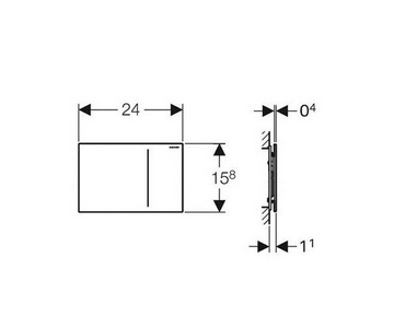 Клавиша двойного смыва, (стекло цв.черный),  ZZ Geberit Sigma 70 115.620.SJ.1