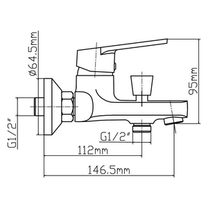 Смеситель для ванны, шланг метал.150см, лейка, держатель в компл., (цв.хром),  ZZ Latuno 103 L10303