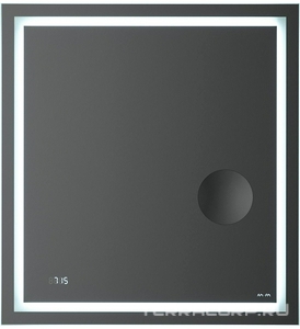 Зеркало , 65 см, сс контурной Led-подсветкой, часами и косметическим зеркалом, ZZ AMPM Gem M91AMOX0653WG