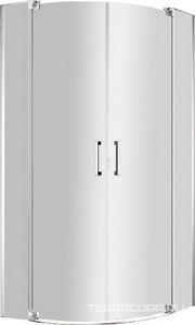 Душ уголок,1/4 круга с распашн. дверьми (900-1000)x(900-1000)x1950 мм , (стекло прозр.8мм,фурнит.цв. черный),  ZZ Cezares Slider SLIDER-R-2-90/100-C-Cr