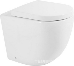 Унитаз напольный, 360x570x410мм, пристенный, безободковый, монтаж со скрытым в стене бачком, без сидения, Sfera-R ZZ