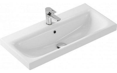 Раковина встраиваемая сверху Cersanit Moduo slim 80 для тумбы Aqwella Smart 80, цв. белый, фарфор ZZ