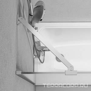 Шторка неподвижная на борт ванной  80*140 см, стекло матовое, пофиль хром, ZZ AMPM Gem W90BS-080-140CM