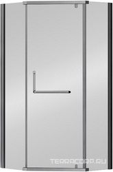 Душевое ограждение, пятиугольное, двери распашный 90*90*h195 cм, cтекло прозрачное, профиль графит