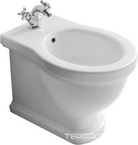 Биде напольное (пристенное) 55х38хh42см, с 1 отв.д/смесителя, (крепёж к полу в копл.),  ZZ Galassia Ethos 8438M