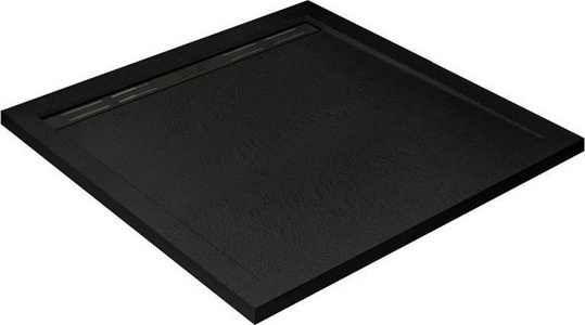Поддон душевой 900х900h30мм, квадратный, без сифона арт.TRAY-AS-01, искуственный мрамор цв.черный, Cezares ZZ Cezares Универсал TRAY-AS-A-90-30-NERO
