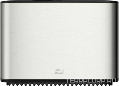 Диспенсер туалетной бумаги Tork ,13.3x35.5x25.4 см, цв.хром/черный ZZ Tork Image Design 460006 / к.т.293171