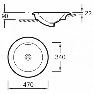 Раковина круглая d47см. встраиваемая сверху ZZ Jacob Delafon Ronde E1184-00