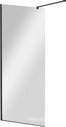 LIBERTA-L-1-115-C-NERO Душевая перегородка с односторонним входом, стекло прозрачное, профиль чёрный, 1150x1950 мм | ZZ