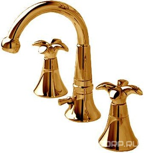 Cмеситель для раковины  на 3 отв .с д/к, высокий излив (цв.бронза),  ZZ 3M Palma 4816 UU