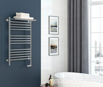 Полотенцесушитель " 2,0 с полкой" 1000x500 мм, электрический, пульт управ. слева, в комплекте 4 телескоп.кроншт. хром ZZ Сунержа Богема 00-5206-1050