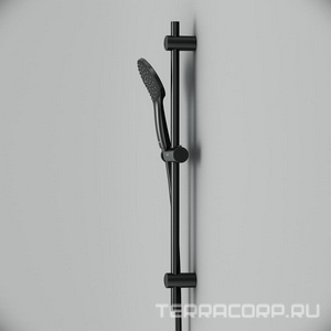 Душевой набор  (ручн. душ 1 функций, штанга 70 см, шланг 1750см, крепл. ), черный AMPM Gem F0190022