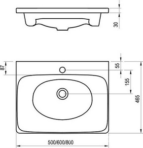 Умывальник подвесной керамический Balance 600 белый ZZ Ravak BALANCE XJX01260000