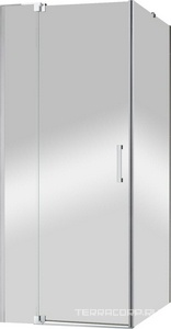 Душ уголок, дверь распашн.с неподв.сегментом(785-800)x(985-1000)x1950, (стекло прозр.8мм,фурнит.цв.хром),  ZZ Cezares Slider SLIDER-AH-1-80-100/110-C-Cr