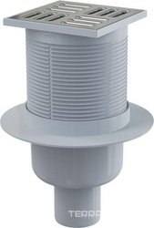 Сливной трап 105*105/50 мм с прямой подвод, из нерж.стали, APV2