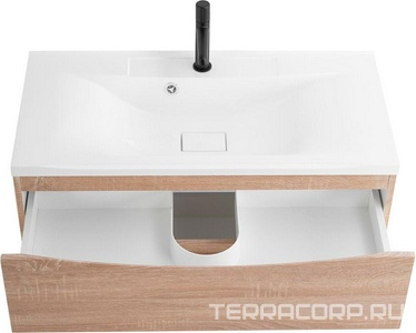 База под раковину подвесная с двумя выкатными ящиками, 1000х445х500мм, (цв. Rovere Bianco),  ZZ BelBagno Marino MARINO-1000-2C-SO-WO-P