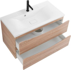 База под раковину подвесная с двумя выкатными ящиками, 1000х445х500мм, (цв. Rovere Bianco),  ZZ BelBagno Marino MARINO-1000-2C-SO-WO-P