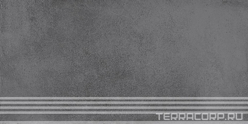 Ступень Мирабо серый темный обрезной | 30x60