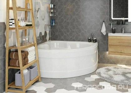 Ванна угловая 125x125хh45 см, без панели и каркаса, (акрил цв.белый), Mini Catalina ZZ Vagnerplast catalina VPBA125CTM3X-04