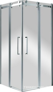 Душевой уголок 900х900хh1950мм, квадрат, 2 сдвиж.дверцы с 2 неподв. сегм., вход 465мм, (стекло прозрачное 8мм, фурн.цв.хром), Stilus-M ZZ Cezares Stylus M STYLUS-O-M-A-2-90-C-Cr