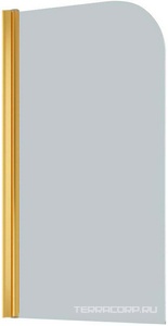 Ограждение на ванну 75x140 см, профиль золото, стекло прозрачное БЕЗ ПОКРЫТИЯ, универсальное  ZZ Vegas Glass EV EV 76 09 01