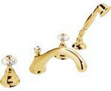 Смеситель для ванны, встраиваемый на 4 отв., (цв.латунь, ручки Crystal handle), Nicolazzi ZZ Nicolazzi Teide 1904 GB 15