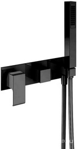 Смеситель для ванны, встраиваемый в стену, лейка, шланг в компл., (цв.черный матовый),  ZZ Cezares Porta PORTA-VDM2-NOP