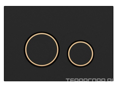 Кнопка  для инсталляции Cersanit  пластик черный матовый с рамкой, арт. 63534, ZZ Cersanit TWINS 63534