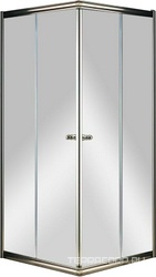 Душевой уголок 1000х1000хh1950мм, квадратн., две раздвижные двери (стекло прозрачное 6мм, фурнитура цв.бронза), Giubleo ZZ