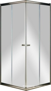Душевой уголок 1000х1000хh1950мм, квадратн., две раздвижные двери (стекло прозрачное 6мм, фурнитура цв.бронза), Giubleo ZZ Cezares Giubileo GIUBILEO-A-2-100-SCORREVOLE-C-Br