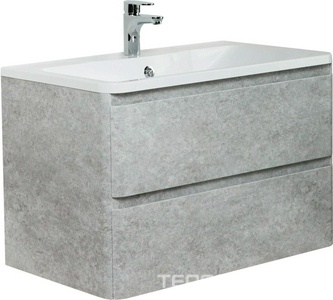 База под раковину подвесная с двумя выкатными ящиками, 800х455хh570мм, без раковины, (цв.Cemento Verona Grigio),  ZZ BelBagno Albano ALBANO-800-2C-SO-CVG