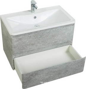 База под раковину подвесная с двумя выкатными ящиками, 800х455хh570мм, без раковины, (цв.Cemento Verona Grigio),  ZZ BelBagno Albano ALBANO-800-2C-SO-CVG