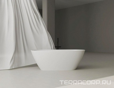 Ванна 1700х800хh605мм, отдельностоящая, литой камень S-Sense, глянец, нажимной слив камень в цвет ванны, Sofia ZZ Salini SOFIA 102516G