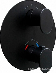 Встраиваемый термостатический смеситель для душа  с регулировкой температуры, матовый черный ZZ Kerama Marazzi OLE 67638EKM.01.093