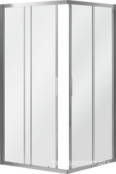 Душевое ограждение 950x950х1900мм, 2 раздвижных двери, 2 неподвижных секции, (стекло прозрачное 6 мм, фурн.цв.хром), Sela ZZ